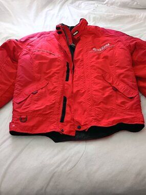 Vintage YAMAHA Men's Red Ski Snowmobile Motorcycle Winter Coat Jacket LARGE TALL